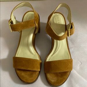 Cole Haan Tan Sandals with Adjustable Ankle Strap